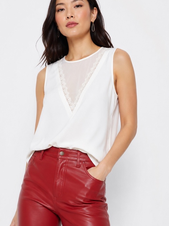 Ted Baker Tops - TED BAKER Lulabel White Lace Trim Sleeveless Top Romantic Cottagecore Size 6